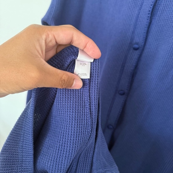 Vintage Victoria's Secret Thermal Waffle Knit XL Purple V Neck Set - Picture 6 of 7